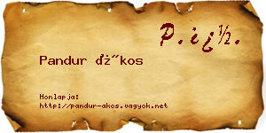 Pandur Ákos névjegykártya